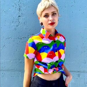 Nooworks Rainbow Lumps Joyce button up top
